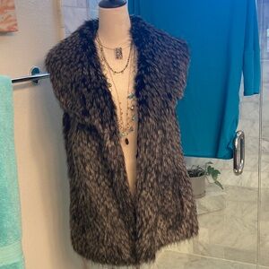 White House Black Market Fur Vest